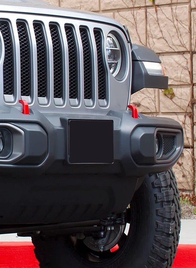 Jimen حامل لوحة ترخيص أمامي متوافق مع سيارات جيب رانجلر JL JLU وجلادياتور JT موديلات 2018-2025 (أسود) - Image 5